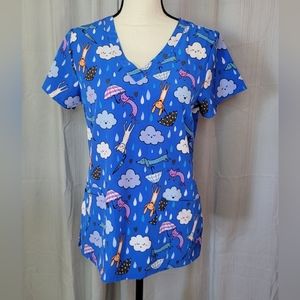 GT Performance Raining Cats & Dogs scrub top Size small
